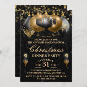 Kerstavond in Black & Gold Baubles Kaart (Voorkant / Achterkant)