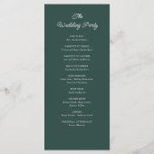 Kerstavond in Burgundy en White Poinsettia Programmakaart (Achterkant)