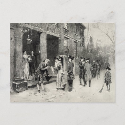 Kerstavond in Colonial Times briefkaart (Voorkant)