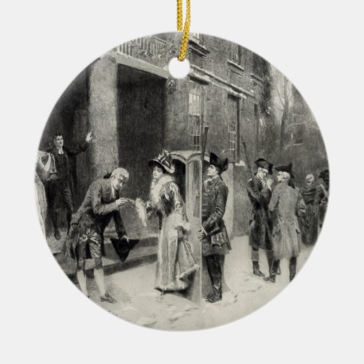 Kerstavond in Colonial Times ornament (Voorkant)