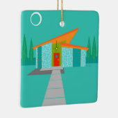 Kerstavond in de Cartoon van het Huis Keramisch Ornament (Rechts)