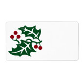 Kerstavond in de Groene Holly en de Rode Berries Etiket (Voorkant)