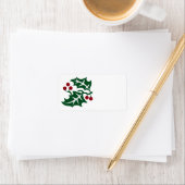 Kerstavond in de Groene Holly en de Rode Berries Etiket (Insitu)