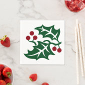 Kerstavond in de Groene Holly en de Rode Berries Servet (Insitu)