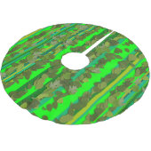 Kerstavond in de Groene Leaf Stripe Kerstboom Rok (Gekanteld)