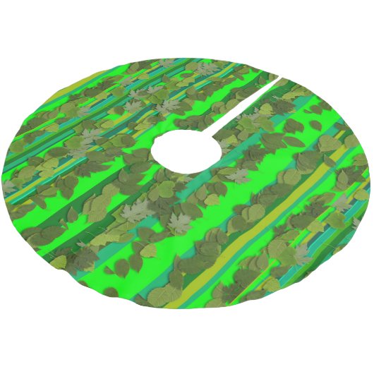 Kerstavond in de Groene Leaf Stripe Kerstboom Rok (Gekanteld)