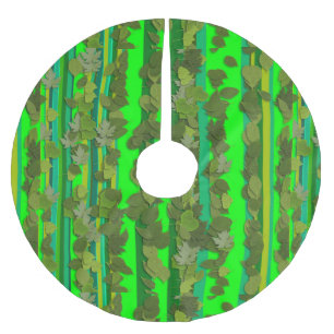Kerstavond in de Groene Leaf Stripe Kerstboom Rok
