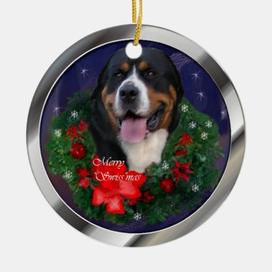 Kerstavond in de grote Zwitserse bergen Keramisch Ornament (Voorkant)