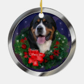 Kerstavond in de grote Zwitserse bergen Keramisch Ornament (Achterkant)