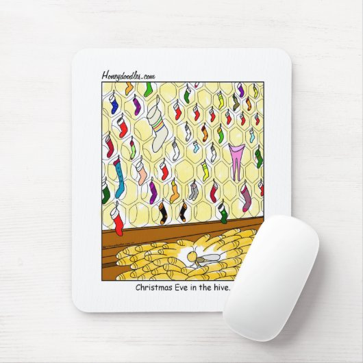 Kerstavond in de Hive (kleur) - Mousepad Muismat (Met muis)