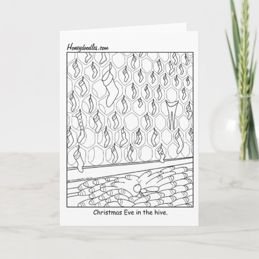 Kerstavond in de Hive - Wenskaart Feestdagen Kaart (Voorkant)