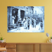 "Kerstavond in de koloniale tijd" gewikkeld doek Canvas Afdruk (Insitu (Woonkamer))