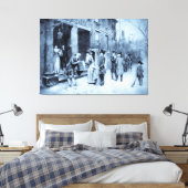 "Kerstavond in de koloniale tijd" gewikkeld doek Canvas Afdruk (Insitu (Slaapkamer))