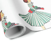 kerstavond in de middeleeuwse kleinste kring cadeaupapier (Rol Hoek)