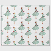 kerstavond in de middeleeuwse kleinste kring cadeaupapier (Vlak)