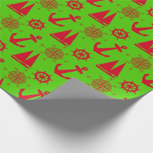 Kerstavond in de rode en groene kust cadeaupapier (Hoek)