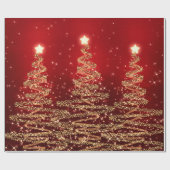 Kerstavond in de Rood en Glitter Cadeaupapier (Vlak)