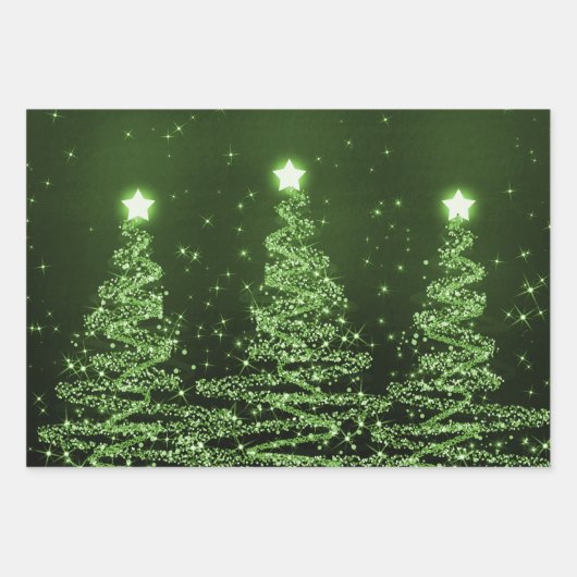 Kerstavond in de Rood en Glitter Inpakpapier Vel (Voorkant 2)