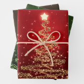 Kerstavond in de Rood en Glitter Inpakpapier Vel (In situ)