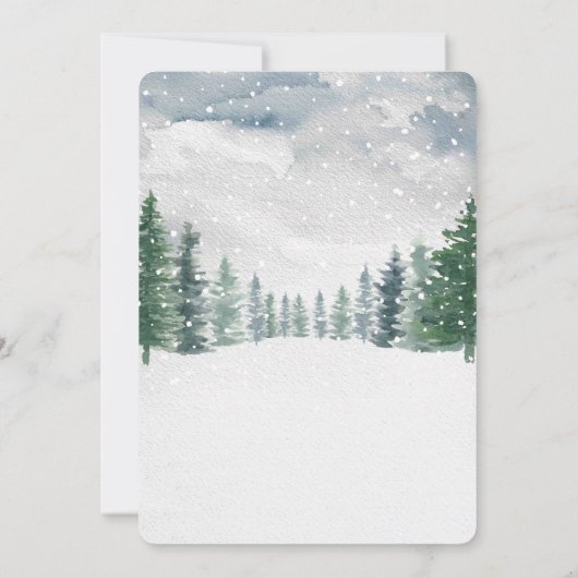 Kerstavond in de Rustige sneeuwkerstboom Kaart (Achterkant)