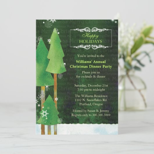 Kerstavond in de winter kaart (Staand voorkant)