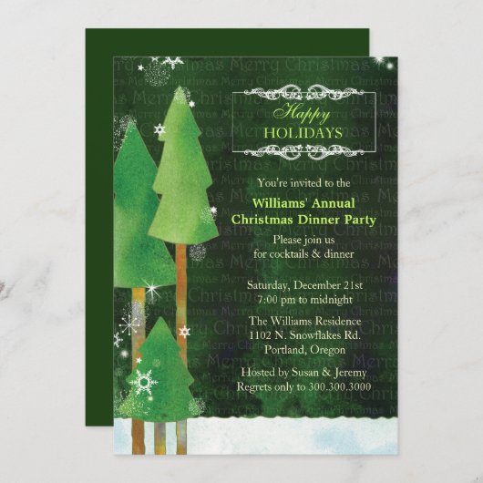 Kerstavond in de winter kaart (Voorkant / Achterkant)