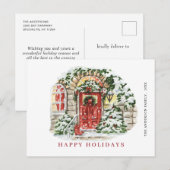 Kerstavond in feestland feestdagenkaart (Voorkant / Achterkant)