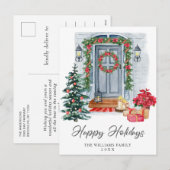 Kerstavond in feestland feestdagenkaart (Voorkant / Achterkant)