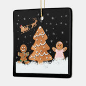 Kerstavond in Gingerbrood Keramisch Ornament (Links)