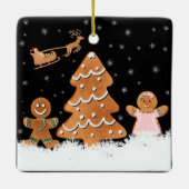 Kerstavond in Gingerbrood Keramisch Ornament (Achterkant)