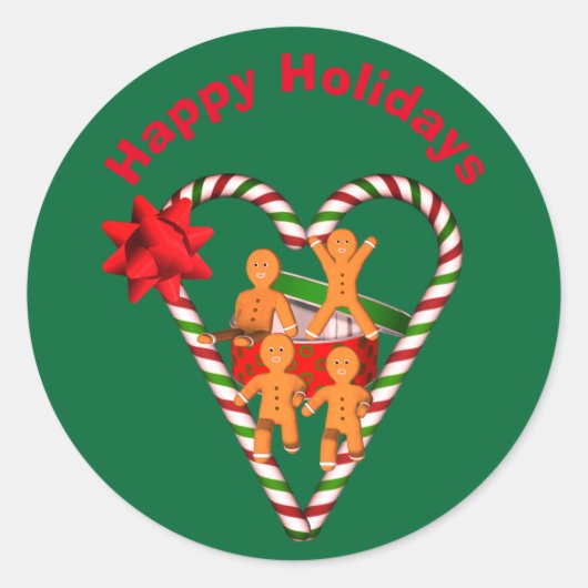 Kerstavond in Gingerbrood Man Cookies Ronde Sticker (Voorkant)
