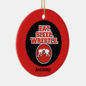 Kerstavond in het eten, slapen en rusteloos keramisch ornament (Rechts)