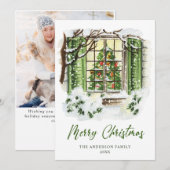 Kerstavond in het kerstfeest feestdagenkaart (Voorkant / Achterkant)