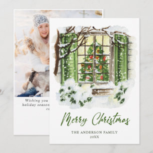 Kerstavond in het kerstfeest feestdagenkaart