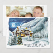 Kerstavond in het kerstfeest feestdagenkaart (Voorkant / Achterkant)