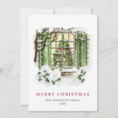 Kerstavond in het kerstfeest feestdagenkaart (Voorkant)