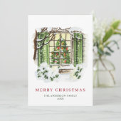 Kerstavond in het kerstfeest feestdagenkaart (Staand voorkant)