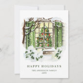 Kerstavond in het kerstfeest feestdagenkaart (Voorkant)