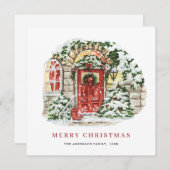 Kerstavond in het kerstfeest feestdagenkaart (Voorkant / Achterkant)