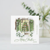 Kerstavond in het kerstfeest feestdagenkaart (Staand voorkant)