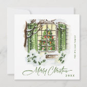 Kerstavond in het kerstfeest feestdagenkaart (Voorkant)