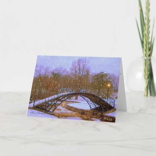 Kerstavond in het Park Feestdagen Kaart (Voorkant)