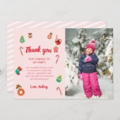 Kerstavond in het roze ontbijt bedankkaart (Voorkant / Achterkant)