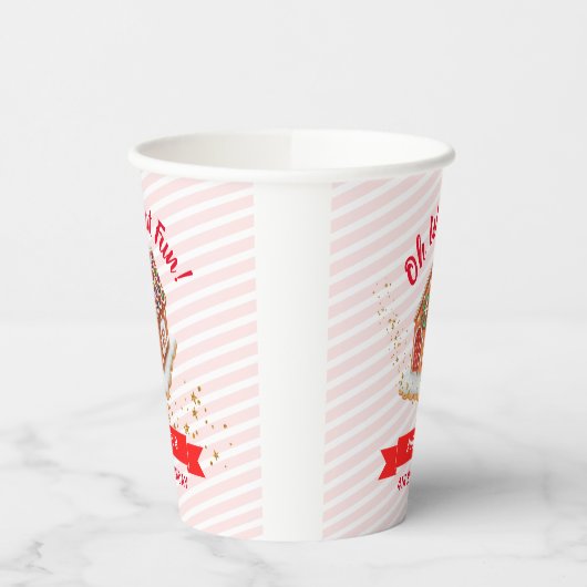 Kerstavond in het roze ontbijt papieren bekers (Links)