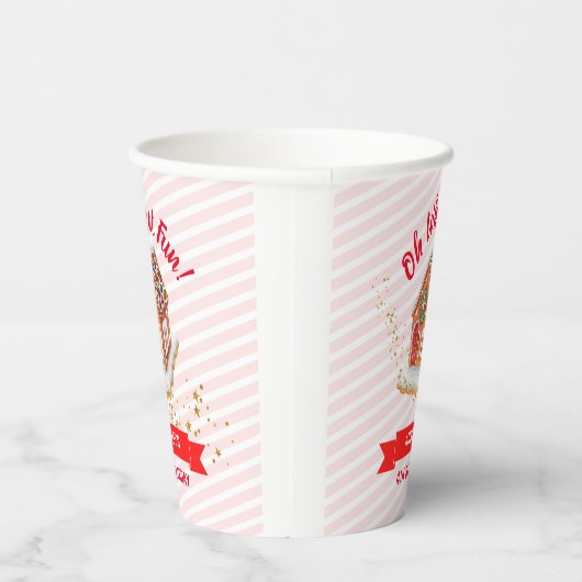 Kerstavond in het roze ontbijt papieren bekers (Rechts)