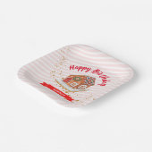 Kerstavond in het roze ontbijt papieren bordje (Gebogen)