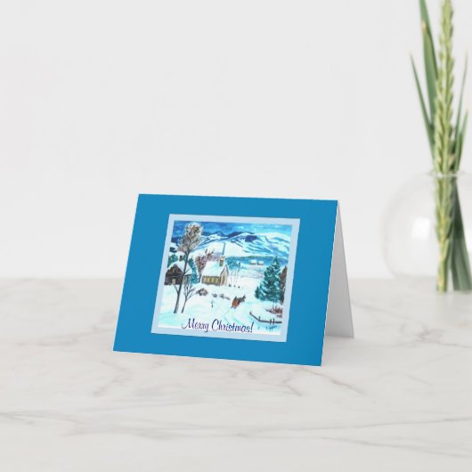 Kerstavond in het Wenskaart van Vermont Feestdagen Kaart (Voorkant)