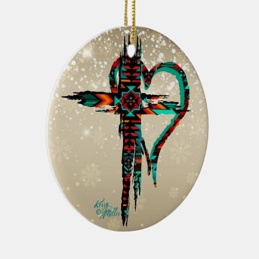 Kerstavond in het zuidwesten keramisch ornament (Rechts)