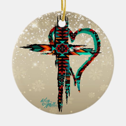 Kerstavond in het zuidwesten keramisch ornament (Voorkant)