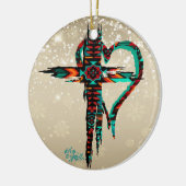 Kerstavond in het zuidwesten keramisch ornament (Links)